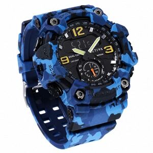 NEW Activa X Invicta BlackOps Digital Men's Watch  56mm, Camouflage Blue